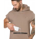 Men's Casual Tank Top Casual Fitness Hooded with Kangaroo Pocket
