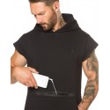 Men's Casual Tank Top Casual Fitness Hooded with Kangaroo Pocket