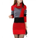 Winter Dress Tricot Short Sleeve Long Womenswear