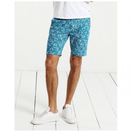 Bermuda Curta Masculino Estampada Azul E Branco Casual Moda Praia