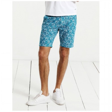 Men's Short Bermuda Print Blue And White Casual Beachwear