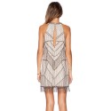 Geometric Dress Vintage Casual course with Tassel