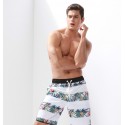 Short Tactel Male Striped Fashion Beach Tropical Floral Pattern