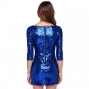 Bright Blue Dress Party Short High Couture Glamour