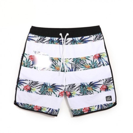 Short Tactel Masculino Listrado Moda Praia Estampa Floral Tropical