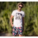 Bermuda de Banho Masculina Moda Praia Estampa Floral Férias