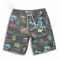 Bermuda Trade Fairs Tactel Gray Tropical Print Above the Knee Man