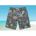 Bermuda Trade Fairs Tactel Gray Tropical Print Above the Knee Man