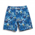 Bermuda Surfing Beach Fashion Male Print Floral Cute Blue