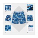 Bermuda Surfe Moda Praia Masculina Estampada Floral Azul Linda