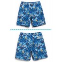 Bermuda Surfe Moda Praia Masculina Estampada Floral Azul Linda