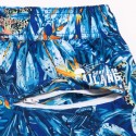 Bermuda Surfe Moda Praia Masculina Estampada Floral Azul Linda