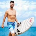 Bermuda Surfe Masculina Listrada Moda Praia Laranja e Azul