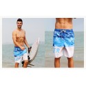 Bermuda Surfe Masculina Listrada Moda Praia Laranja e Azul