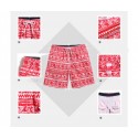 Men's Short Short Red Printed Beach above the knee