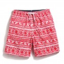 Men's Short Short Red Printed Beach above the knee