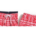 Short Masculino Curto Praia Estampada Vermelha acima do joelho