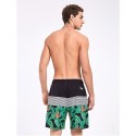 Men's Short Bermuda Floral Pattern Striped Beach Fashion
