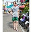 Men's Short Bermuda Floral Pattern Striped Beach Fashion