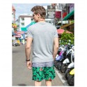 Men's Short Bermuda Floral Pattern Striped Beach Fashion