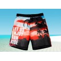 Men's Casual Summer Print Black Casual Bermuda