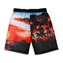 Men's Casual Summer Print Black Casual Bermuda