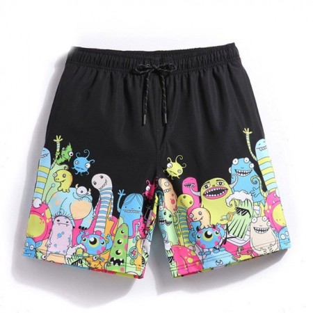 Men's Short Casual Printed Cartoon Colorful Cartoon