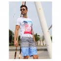 Short Masculino Moda Praia Listrado Play Boy Bonito Neutro