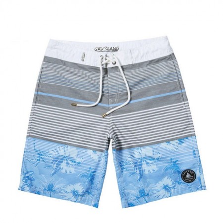Short Masculino Moda Praia Listrado Play Boy Bonito Neutro