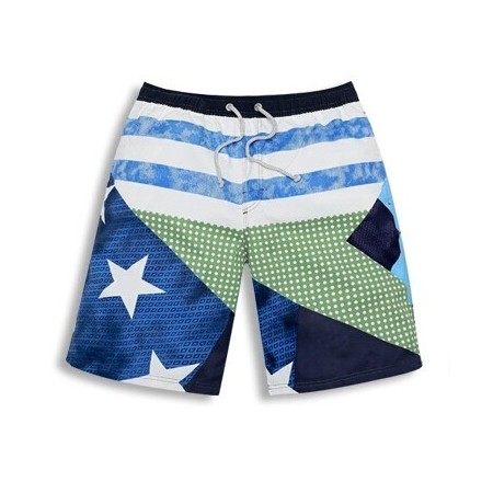 Men's Striped Short Beach Summer with Stars and Stripes