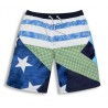 Short Listrado Masculino Praia Verão com Estrelas e Retalhos