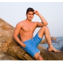 Calção de Banho Masculino Texturizado Água Azul Claro Moda Verão