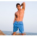 Calção de Banho Masculino Texturizado Água Azul Claro Moda Verão