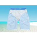 Men's Swimming Trunks Textured Water Light Blue Summer Fashion