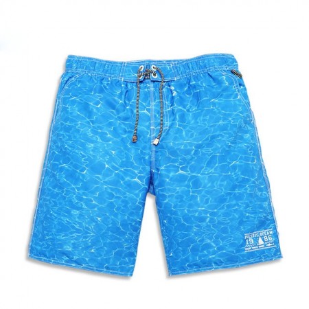 Men's Swimming Trunks Textured Water Light Blue Summer Fashion