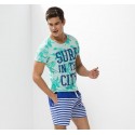 Short de Banho Masculino Listrado Moda Esporte de Verão Praia