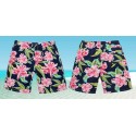 Short Chronic Male Casual Floral Pattern Pink Colorful Flowers