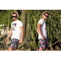 Bermuda Estampada Casual Masculino Praia Confortavel Ajustavel