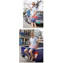 Bermuda Casual Striped Comfortable Beach Male Above Knee