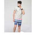 Bermuda Casual Striped Comfortable Beach Male Above Knee