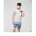 Bermuda Casual Striped Comfortable Beach Male Above Knee