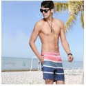 Bermuda Casual Striped Comfortable Beach Male Above Knee