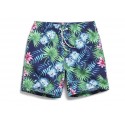 Bermuda Masculina Tendencias de Verão Estampa Floral Fundo do Mar