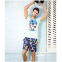 Bermuda Casual Estampada Masculina Praia Confortavel Ajustavel Curto