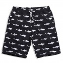 Short de Banho Masculino Estampa Animal Detalhada Tubarão Moda Praia