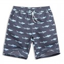 Short de Banho Masculino Estampa Animal Detalhada Tubarão Moda Praia