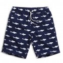 Short de Banho Masculino Estampa Animal Detalhada Tubarão Moda Praia