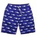 Short de Banho Masculino Estampa Animal Detalhada Tubarão Moda Praia