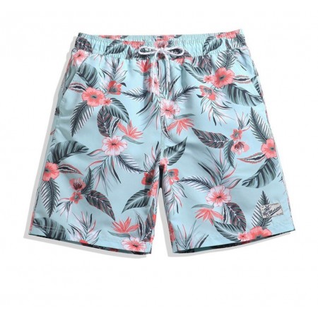 Men's Short Floral Pattern Comfort Fit Adjustable Casual Beach