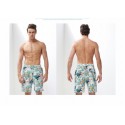 Bermuda Masculina Estampada Floral Ajustavel Casual Praia